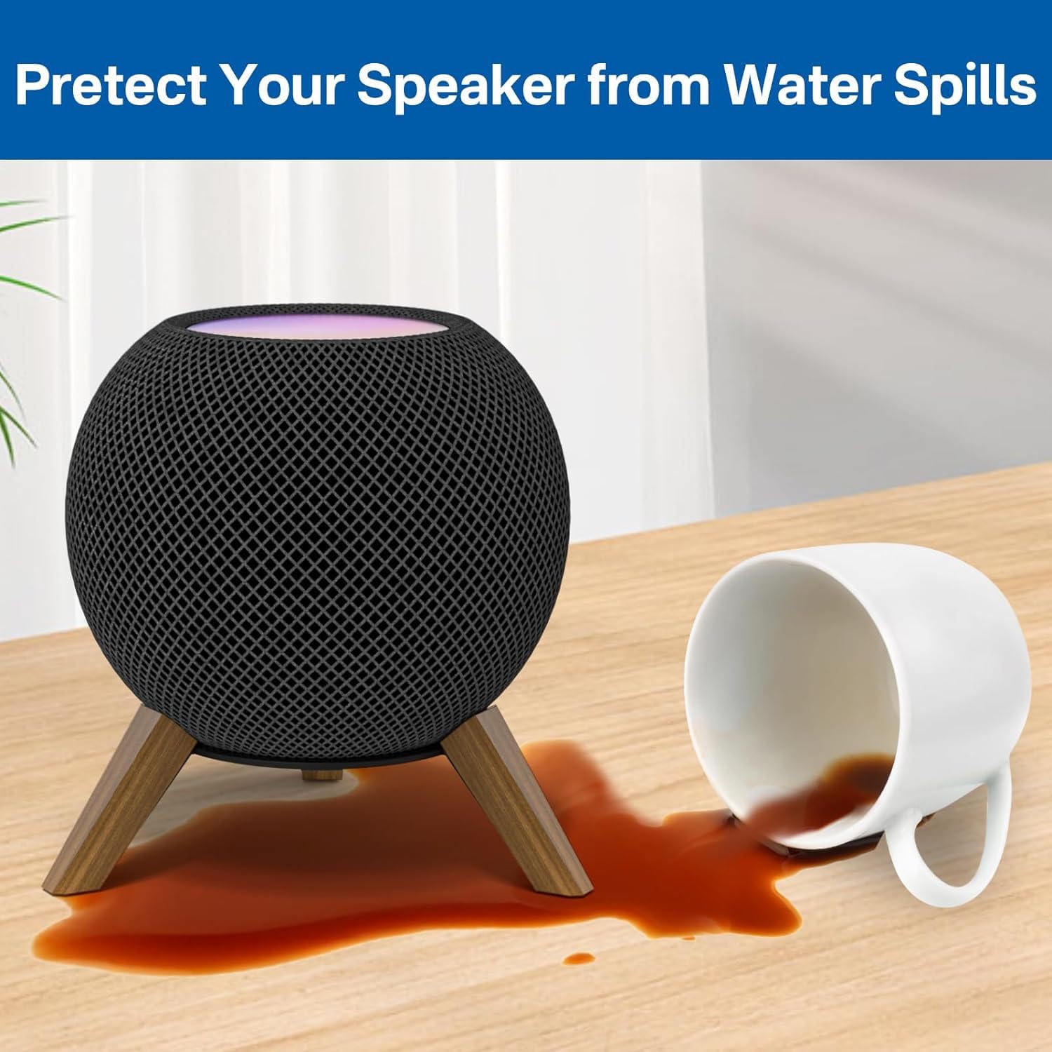 Amazon | For Homepod miniスタンド スピーカースタンド 木製ベース